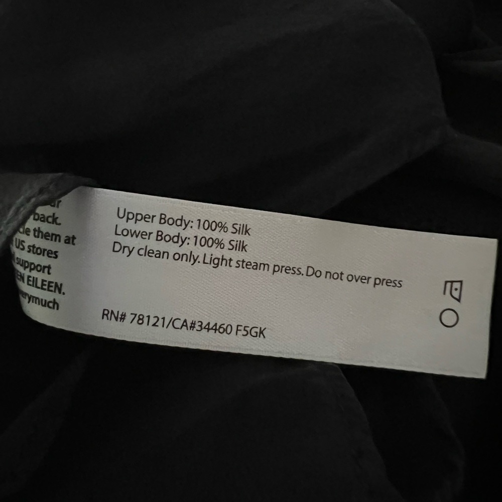 EUC — Eileen Fisher 100% Silk Sleeveless Black Layered Bateau Neck Tunic - Picture 10 of 10